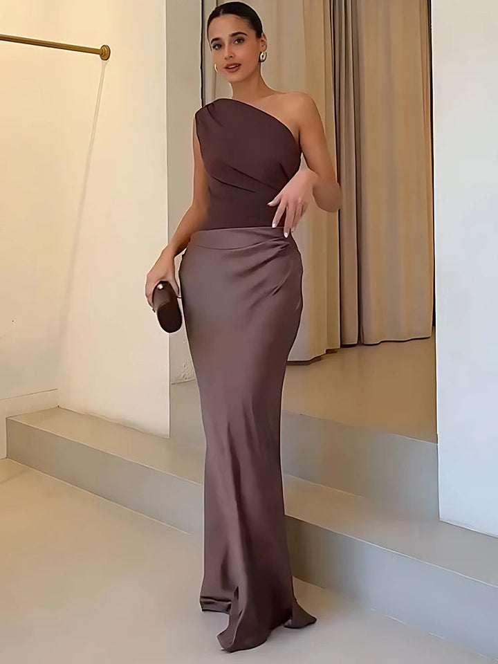 Davina™ | Elegant One-Shoulder Maxi Dress for Women